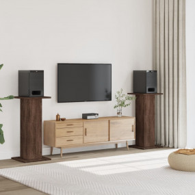 Speaker Stands 2 pcs Brown Oak 11.8x11.8x37.4" Engineer...