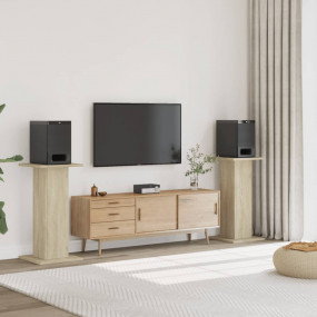 Speaker Stands 2 pcs Sonoma Oak 11.8x11.8x31.5" Enginee...