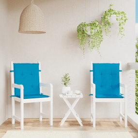 Patio Lowback Chair Cushions 2 pcs Blue 39.4x19.7x1.2" ...