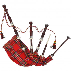 Scottish Great Highland Bagpipe Red Royal Steward Tarta...