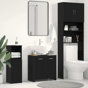 Bathroom Sink Cabinet Black Oak 23.6x13.0x23.6" Enginee...