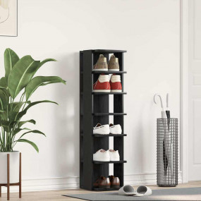 Shoe Cabinet Black Oak 9.8x10.6x40.2" Engineered Wood