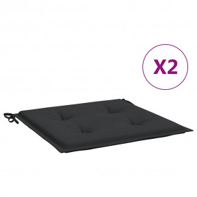 Patio Chair Cushions 2 pcs Black 15.7x15.7x1.6" Oxford ...