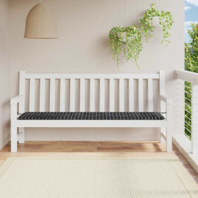 Patio Bench Cushion Black Check Pattern 78.7x19.7x1.6" ...
