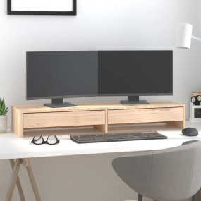 Monitor Stand 39.4x10.6x5.9" Solid Wood Pine