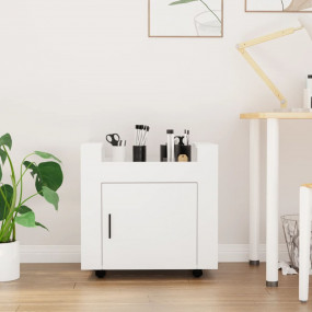 Desk Trolley White 23.6x17.7x23.6" Engineered Wood