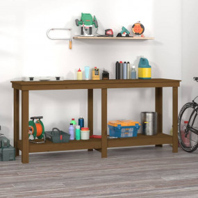 Work Bench Honey Brown 70.9x19.7x31.5" Solid Wood Pine