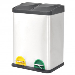 Recycling Pedal Bin Garbage Trash Bin Stainless Steel 9...
