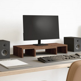 Monitor Stand Adjustable Brown Oak 23.6x9.4x4.1" Engine...