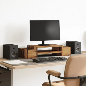 Monitor Stand with Storage Old Wood 27.6x10.6x5.9" Engi...