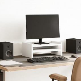 Monitor Stand White 16.5x9.4x6.3" Engineered Wood