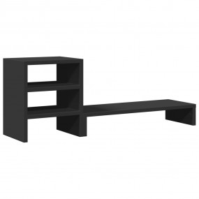 Monitor Stand with Desk Organizer Black Engineered Wood