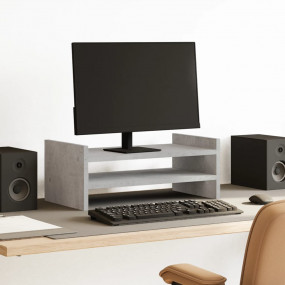 Monitor Stand Concrete Grey 19.7x10.6x7.9" Engineered W...