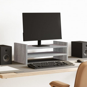 Monitor Stand Grey Sonoma 19.7x10.6x7.9" Engineered Woo...