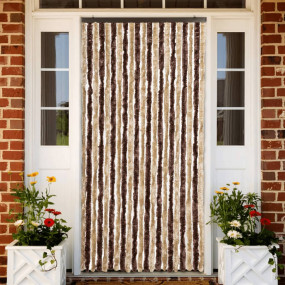 Insect Curtain Beige and Light Brown 35.4x86.6" Chenill...