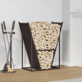 Firewood Rack Black 27.4x13.8x31.9" Cold-rolled steel