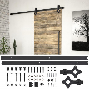 Sliding Door "SKIEN" Hardware Kit 78.7 " Steel Black