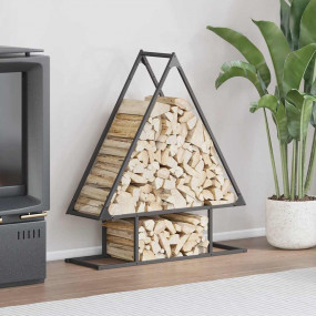 Firewood Rack Black 31.5x9.8x35.4" Cold-rolled steel