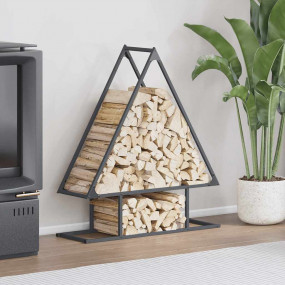 Firewood Rack Anthracite 31.5x9.8x35.4" Cold-rolled ste...
