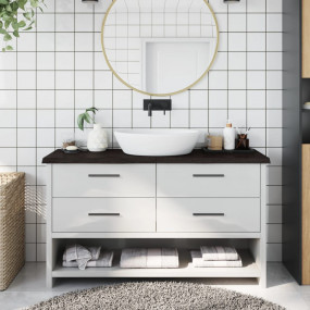 Bathroom Countertop Dark Brown 47.2 x 15.7 x (0.8-1.6) ...