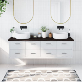 Bathroom Countertop Dark Brown 70.9 x 19.7 x (0.8-1.6) ...