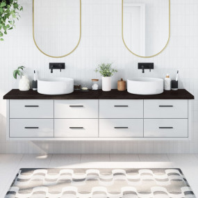 Bathroom Countertop Dark Brown 86.6 x 19.7 x (0.8-1.6) ...