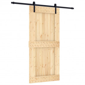 Sliding Door with Hardware Set 37.4x82.7" Solid Wood Pi...