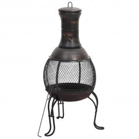 Patio Stove with Poker 15.4x15.4x35.4" Steel