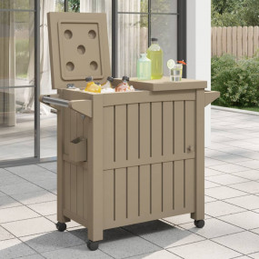 3-in-1 Serving Cart Light Brown Polypropylene