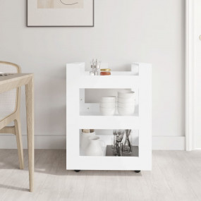Kitchen Trolley White 23.6x17.7x31.5" Engineered Wood