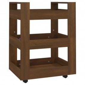 Kitchen Trolley Brown Oak 23.6x17.7x31.5" Engineered Wo...