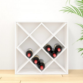 Wine Cabinet White 24.4x9.8x24.4" Solid Wood Pine