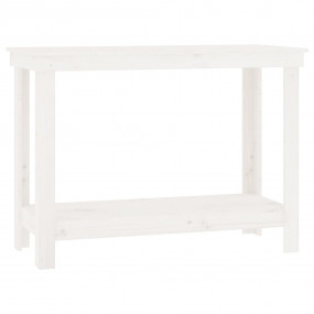 Work Bench White 43.3x19.7x31.5" Solid Wood Pine