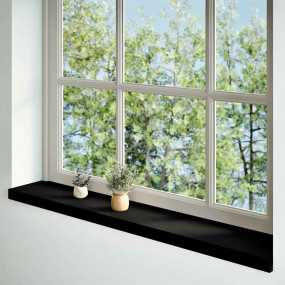 Window Sills 2 pcs Dark Brown 43.3x7.9x0.8" Solid Wood ...