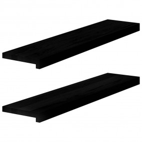 Window Sills 2 pcs Dark Brown 35.4x7.9x0.8" Solid Wood ...