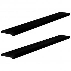 Window Sills 2 pcs Dark Brown 63.0x7.9x0.8" Solid Wood ...