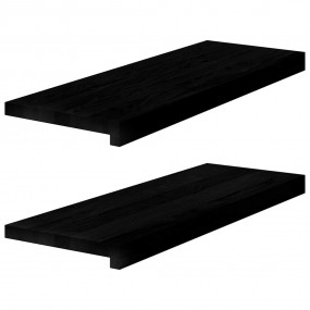 Window Sills 2 pcs Dark Brown 27.6x11.8x0.8" Solid Wood...