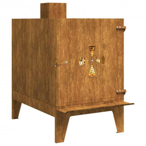 Camping Stove 13.8x19.7x23.6" Corten Steel