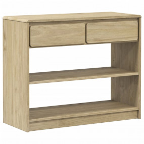 Console Table "SAUDA" Oak 35.2x14.4x28.7" Solid Wood Pi...