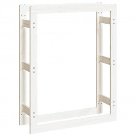 Firewood Rack White 31.5x9.8x39.4" Solid Wood Pine