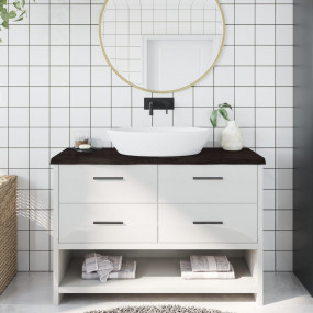 Bathroom Countertop Dark Brown 47.2 x 19.7 x (0.8-1.6) ...