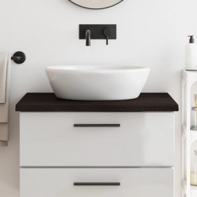 Bathroom Countertop Dark Brown 31.5 x 19.7 x (0.8-1.6) ...