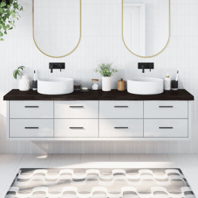 Bathroom Countertop Dark Brown 86.6 x 23.6 x (0.8-2.4) ...