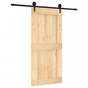 Sliding Door with Hardware Set 37.4x82.7" Solid Wood Pi...