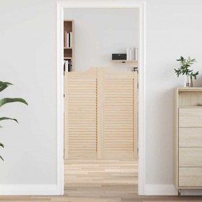 Swing Doors Louvred Design 2-Pair 39.4x31.5" Solid Wood...