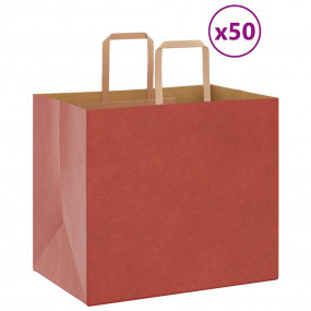 Paper Bags 50 pcs with Handles Red 32x22x28 cm