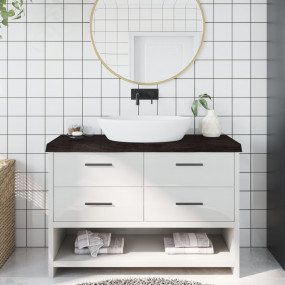 Bathroom Countertop Dark Brown 47.2 x 23.6 x (0.8-2.4) ...