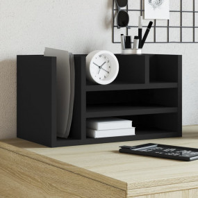 Desk Organizer Black 17.5x9.4x9.8" Engineered Wood