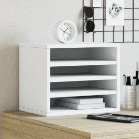 Desk Organizer White 14.2x10.2x11.6" Engineered Wood