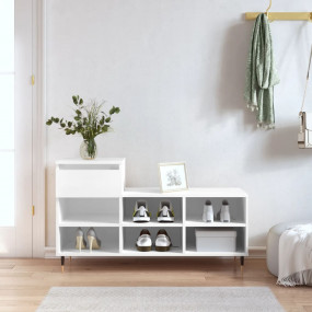 Shoe Cabinet White 40.2x14.2x23.6" Engineered Wood